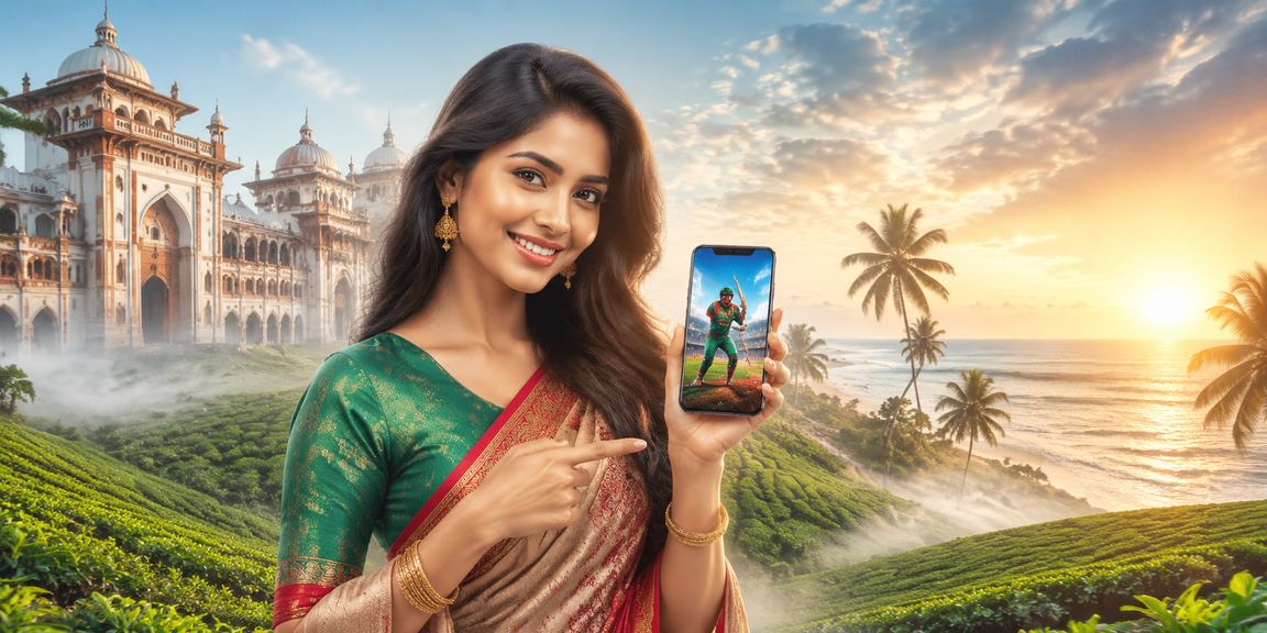 কুমিল্লায় শাড়ি পরা মহিলা মোবাইলে neo8 ক্রিকেট বেটিং দেখছেন